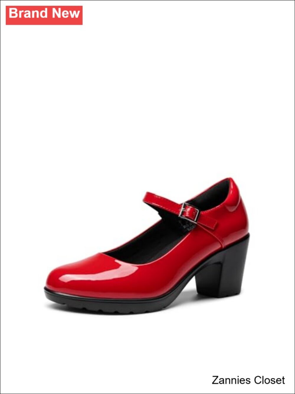 ✨ Mary Jane Heels with Arch Support & Block Heel - Faux Leather